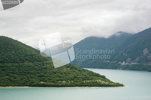 Image of Zhinvali Reservoir in the mountains