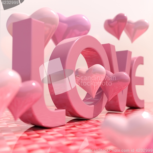 Image of Realistic Love Sign with Hearts