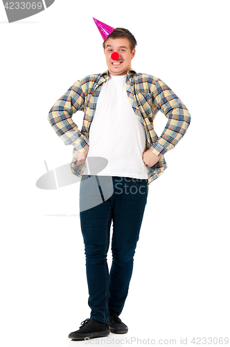 Image of Man with clown nose