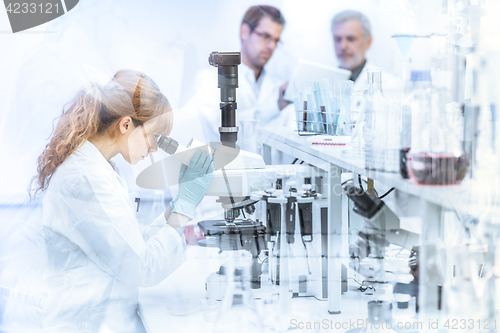 Image of Health care researchers working in scientific laboratory.