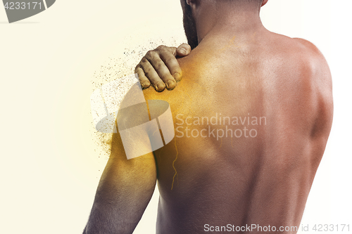 Image of Man with pain in shoulder