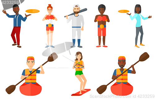 Image of Vector set of sport characters.