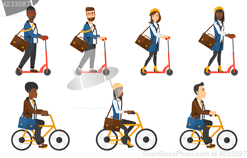 Image of Vector set of sport and business characters.
