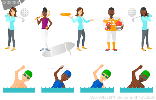 Image of Vector set of sport characters.