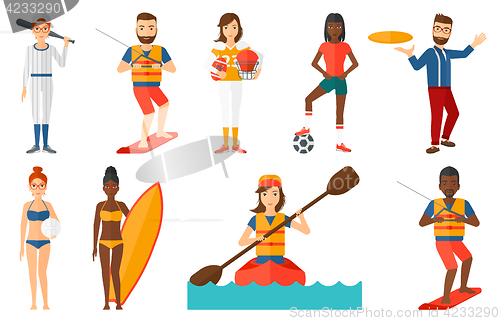 Image of Vector set of sport characters.