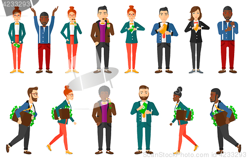 Image of Vector set of business characters.