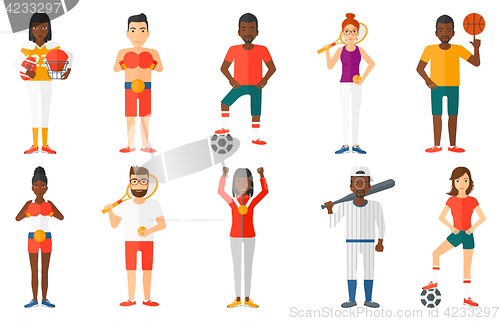 Image of Vector set of sport characters.