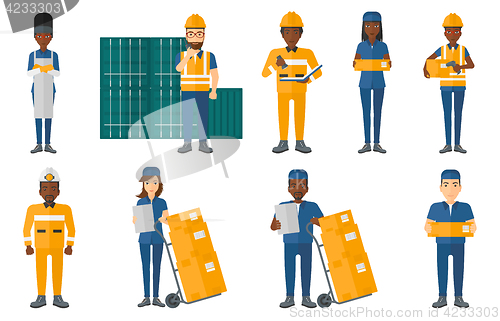 Image of Vector set of industrial workers.