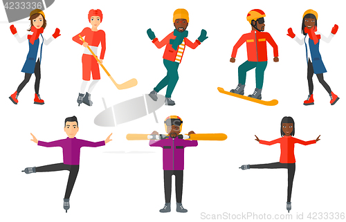 Image of Vector set of sport characters.