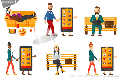 Image of Vector set of business characters.