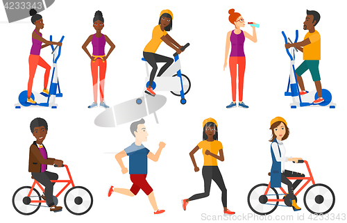 Image of Vector set of sport characters.