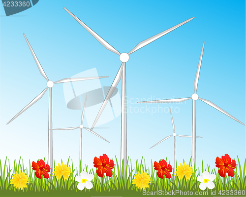 Image of Wind generators on glade