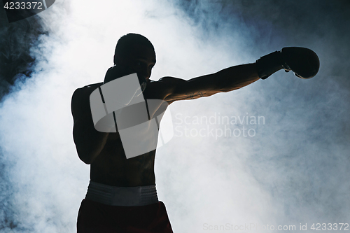 Image of Afro american male boxer.