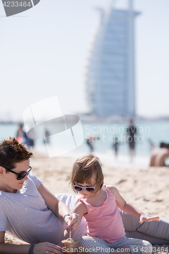 Image of Mom and daughter on the beach