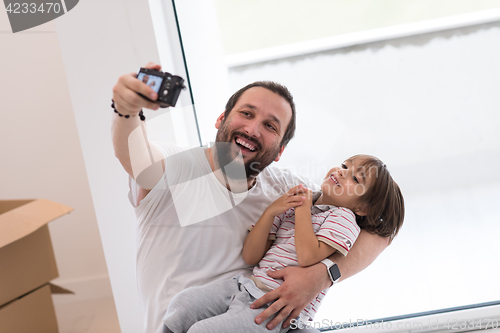 Image of selfie father and son