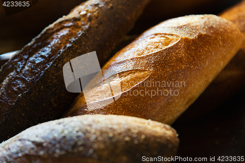 Image of close up of bread loafs