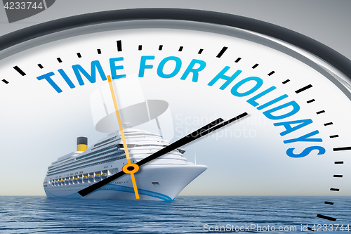 Image of clock with text time for holidays