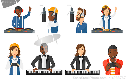 Image of Vector set of musicians people characters.