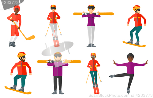 Image of Vector set of sport characters.