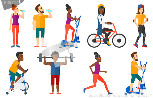 Image of Vector set of sport characters.
