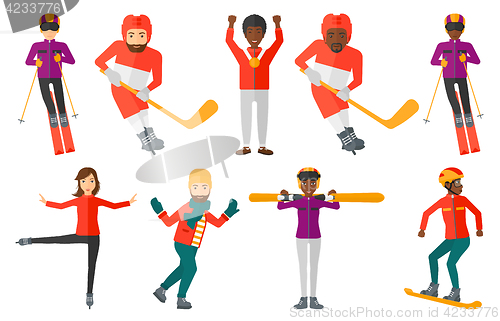 Image of Vector set of sport characters.