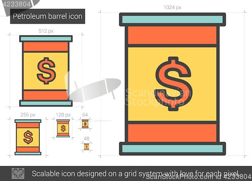 Image of Petroleum barrel line icon.