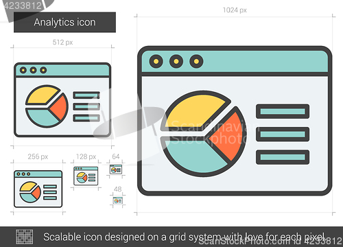 Image of Analytics line icon.