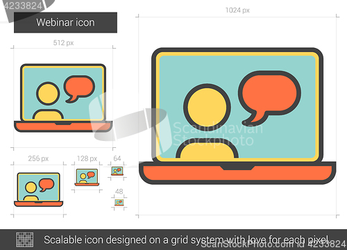 Image of Webinar line icon.