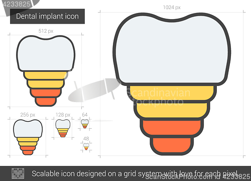 Image of Dental implant line icon.