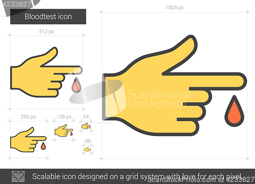 Image of Blood test line icon.