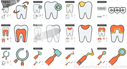 Image of Stomatology line icon set.