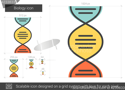 Image of Biology line icon.