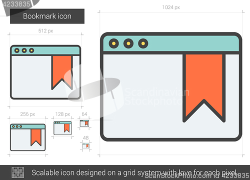 Image of Bookmark line icon.