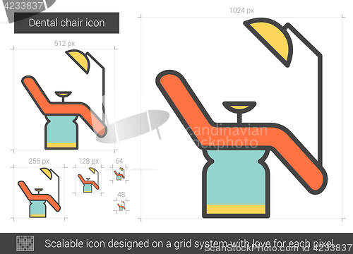 Image of Dental chair line icon.