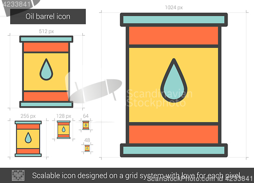 Image of Oil barrel line icon.