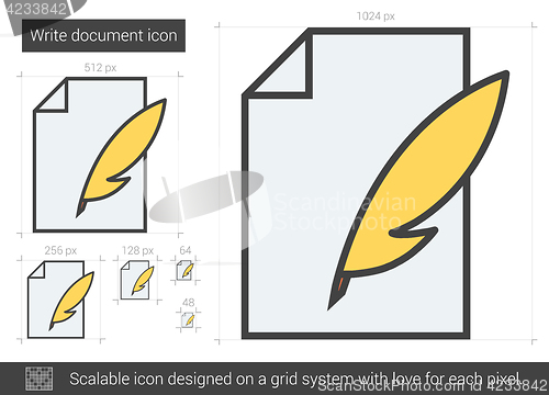 Image of Write document line icon.