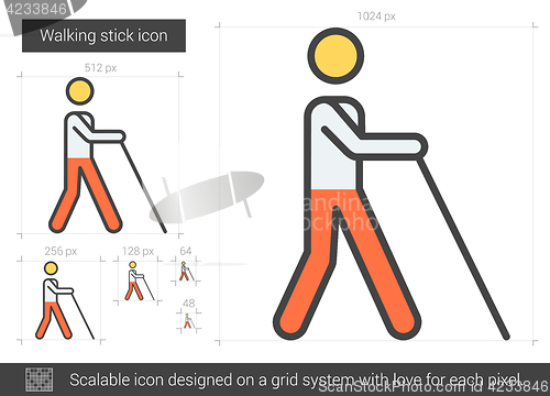 Image of Walking stick line icon.