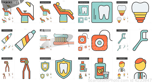 Image of Stomatology line icon set.