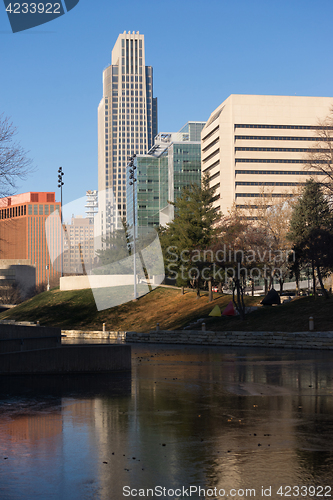 Image of Omaha Nebraska Downtown City Skyline Missouri River