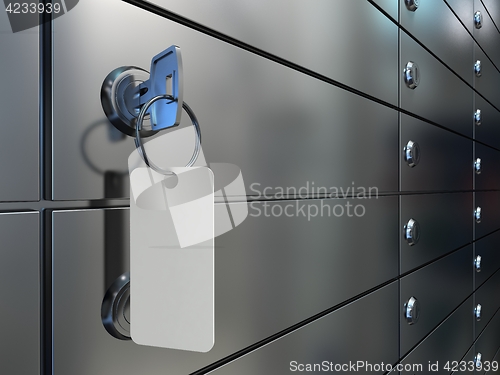 Image of Safe deposit boxes and key