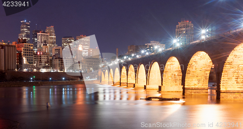 Image of Saint Paul Minnesota Capital City Skyline Mississippi River Rams