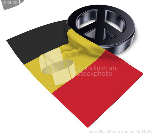 Image of peace symbol and flag of belgium - 3d rendering