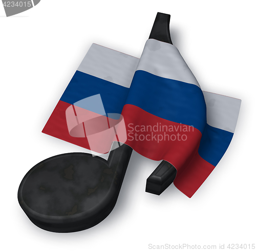 Image of music note and russian flag - 3d rendering