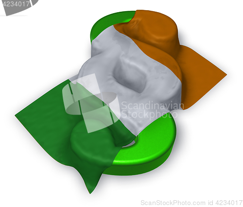 Image of paragraph symbol and irish flag - 3d illustration