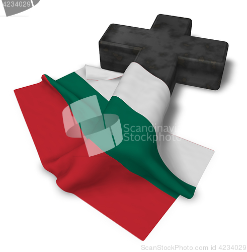 Image of christian cross and flag of bulgaria - 3d rendering