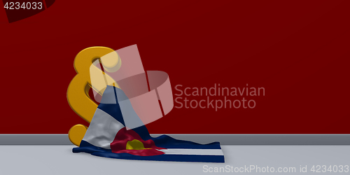 Image of colorado flag and paragraph symbol - 3d illustration