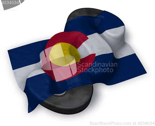 Image of colorado flag and paragraph symbol - 3d illustration