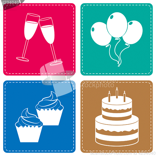 Image of Celebrate Icons Represents Parties Joy And Cheerful