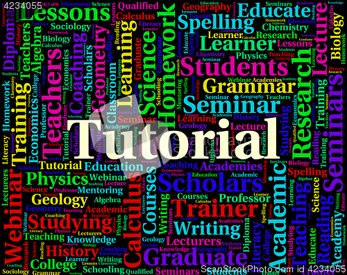 Image of Tutorial Word Indicates Online Tutorials And Educate