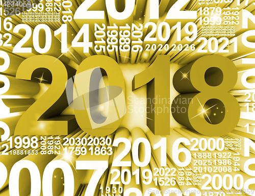 Image of Twenty Eighteen Represents New Year And Celebrates 3d Rendering